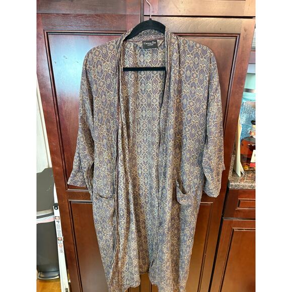 christian dior Other - Vintage Christian Dior Monsieur 100% Silk Print Robe Size OS